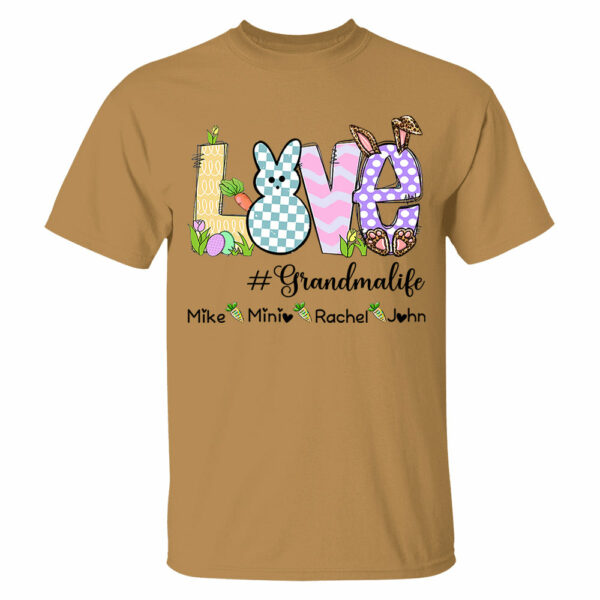 Personalized Love Grandma Life Bunny Easter T-Shirt, Custom Grandma Shirt, Retro Easter Bunny And Carrot Kids - Image 8