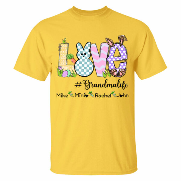 Personalized Love Grandma Life Bunny Easter T-Shirt, Custom Grandma Shirt, Retro Easter Bunny And Carrot Kids - Image 9
