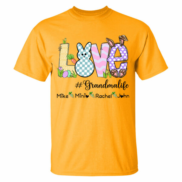 Personalized Love Grandma Life Bunny Easter T-Shirt, Custom Grandma Shirt, Retro Easter Bunny And Carrot Kids - Image 6