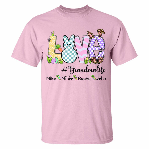 Personalized Love Grandma Life Bunny Easter T-Shirt, Custom Grandma Shirt, Retro Easter Bunny And Carrot Kids - Image 12