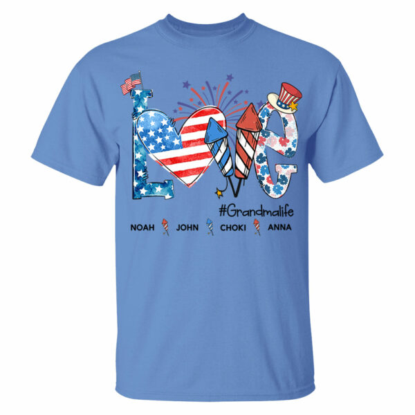 Personalized Love Grandma Life Shirt, 4th of July Shirt, American Grandma Shirt - Image 6