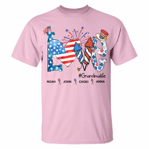 Personalized Love Grandma Life Shirt, 4th of July Shirt, American Grandma Shirt - Image 5
