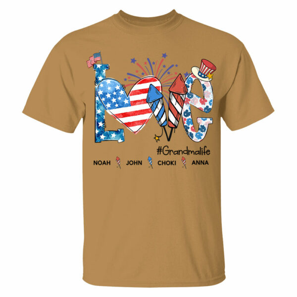 Personalized Love Grandma Life Shirt, 4th of July Shirt, American Grandma Shirt - Image 8