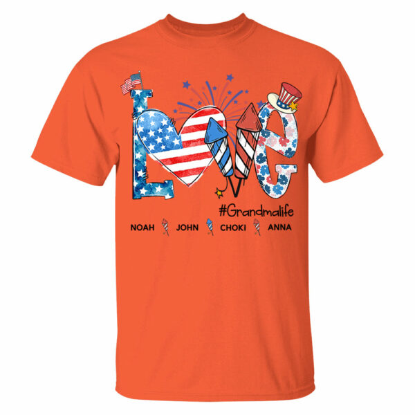 Personalized Love Grandma Life Shirt, 4th of July Shirt, American Grandma Shirt - Image 3