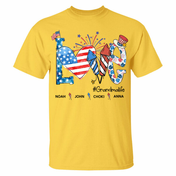 Personalized Love Grandma Life Shirt, 4th of July Shirt, American Grandma Shirt - Image 7