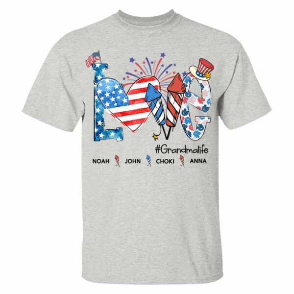 Personalized Love Grandma Life Shirt, 4th of July Shirt, American Grandma Shirt - Image 11