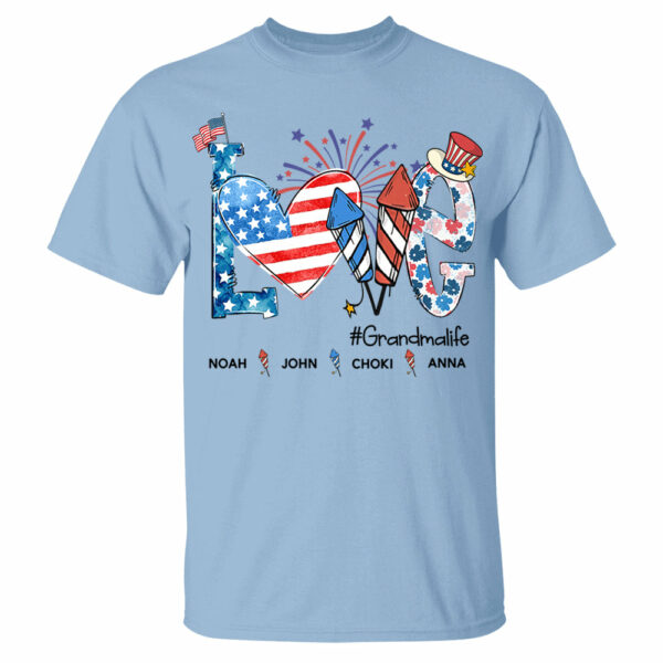 Personalized Love Grandma Life Shirt, 4th of July Shirt, American Grandma Shirt - Image 2