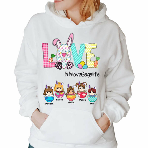 Personalized Love Grandmalife Bunny Easter Eggs Shirt For Grandma - Image 4
