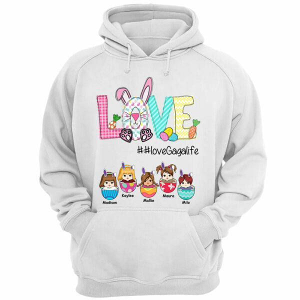 Personalized Love Grandmalife Bunny Easter Eggs Shirt For Grandma - Image 3
