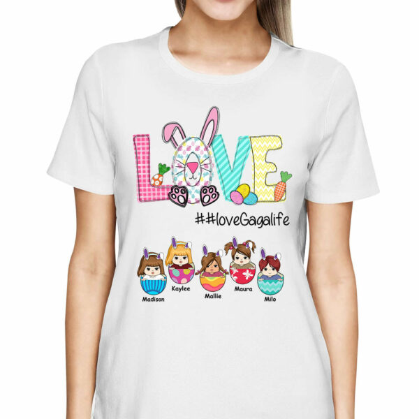 Personalized Love Grandmalife Bunny Easter Eggs Shirt For Grandma - Image 2