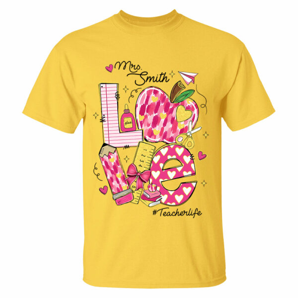Personalized Love Teacherlife Shirt - Custom Shirt For Teacher NA04 - Image 11