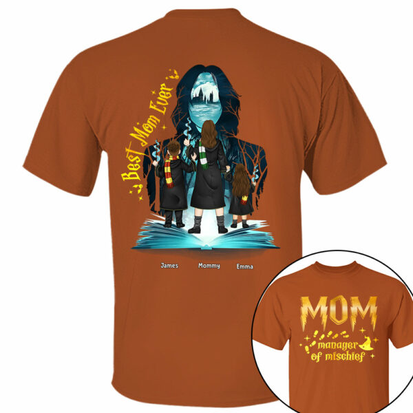 Personalized Magical Mom Manager of Mischief Wizard Mom Shirt - Image 9