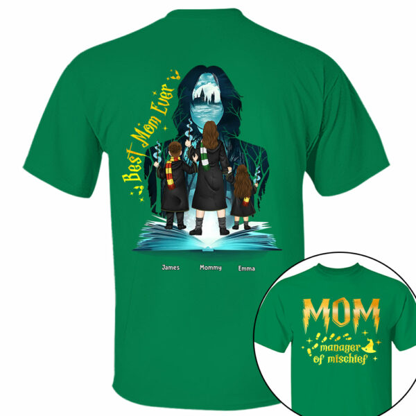 Personalized Magical Mom Manager of Mischief Wizard Mom Shirt - Image 12