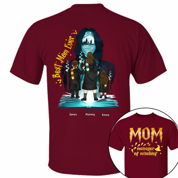 Personalized Magical Mom Manager of Mischief Wizard Mom Shirt - Image 11