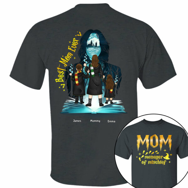 Personalized Magical Mom Manager of Mischief Wizard Mom Shirt - Image 2