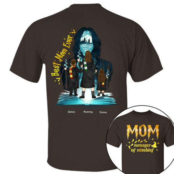 Personalized Magical Mom Manager of Mischief Wizard Mom Shirt - Image 4