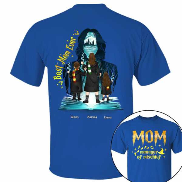 Personalized Magical Mom Manager of Mischief Wizard Mom Shirt - Image 7
