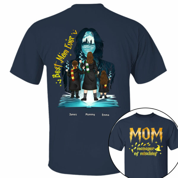 Personalized Magical Mom Manager of Mischief Wizard Mom Shirt - Image 5