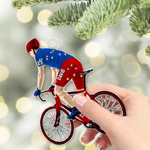 Personalized Male Cyclist, Bike Riding Christmas Ornament for Cyclist - Image 7