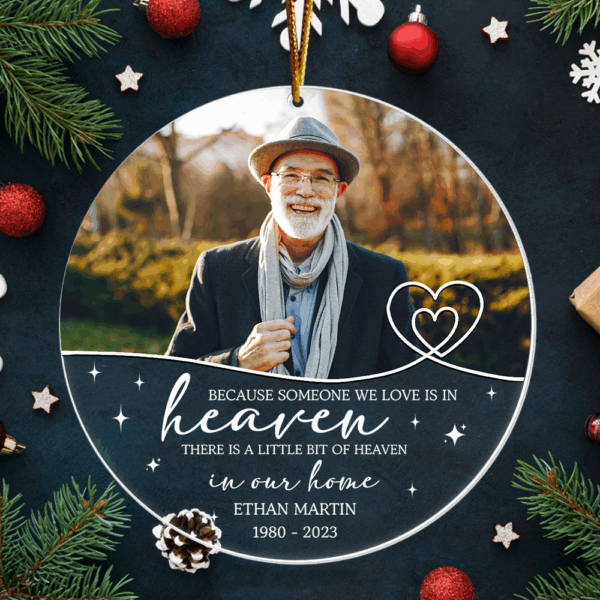 Personalized Memorial Christmas Ornament, In Memory Ornament, Custom Photo Ornament, Loss of Loved Mom Dad Remembrance Gifts, Sympathy Gift - Image 4