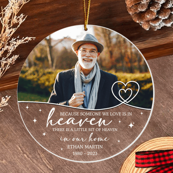 Personalized Memorial Christmas Ornament, In Memory Ornament, Custom Photo Ornament, Loss of Loved Mom Dad Remembrance Gifts, Sympathy Gift - Image 3
