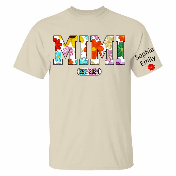 Personalized Mimi Est Spring Floral And Grandkid Shirt - Image 4