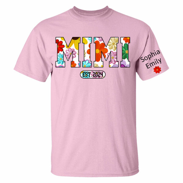 Personalized Mimi Est Spring Floral And Grandkid Shirt - Image 12
