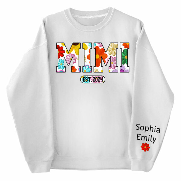 Personalized Mimi Est Spring Floral And Grandkid Shirt - Image 5