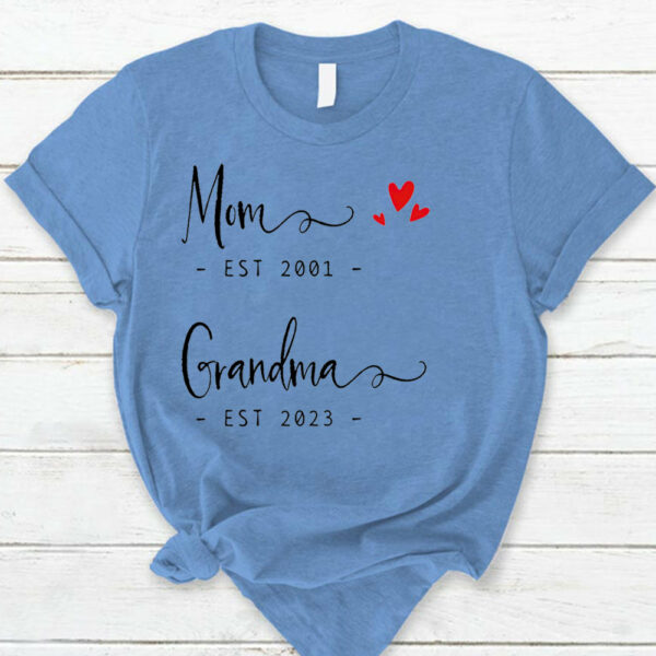Personalized Mom Est Grandma Est Shirt Shirt Proud Grandma Shirt Gift For Mom Grandma - Image 3