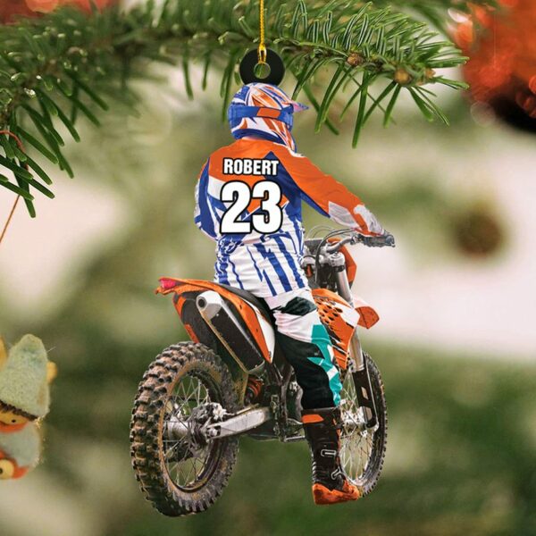 Personalized Motocross Racer Ornament Gift For Motocross Lovers Christmas Ornament H2511 - Image 2