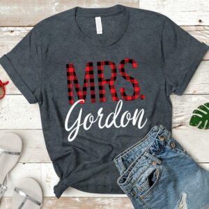 Personalized Mrslast Name Relaxed Boyfriend Personalized Last Name Boyfriend Buffalo Plaid Shirt