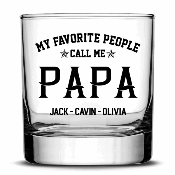 Personalized My Favorite People Call Me Papa Whiskey Glasses - Image 5