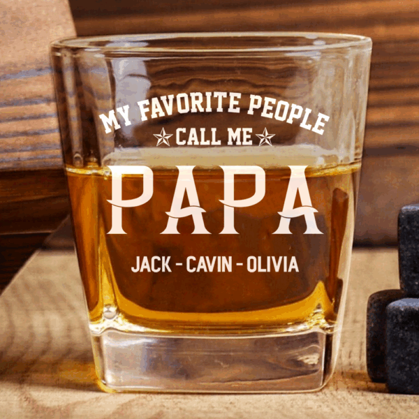 Personalized My Favorite People Call Me Papa Whiskey Glasses - Image 2