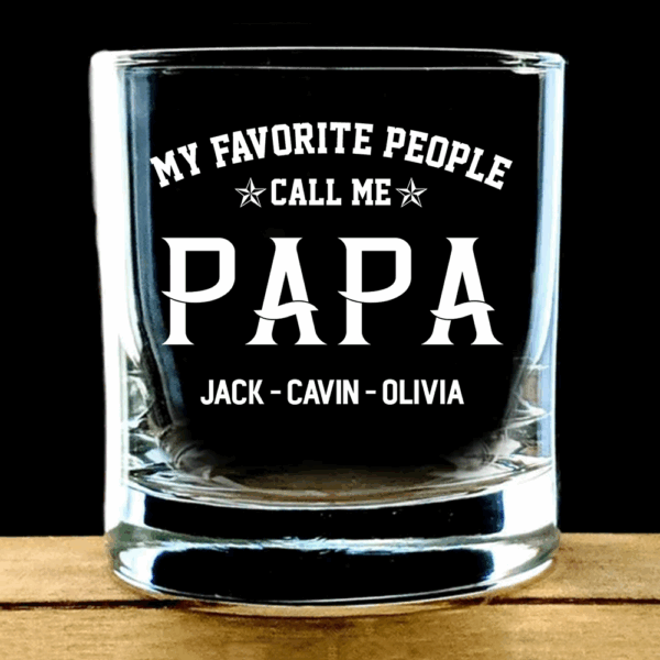 Personalized My Favorite People Call Me Papa Whiskey Glasses - Image 3