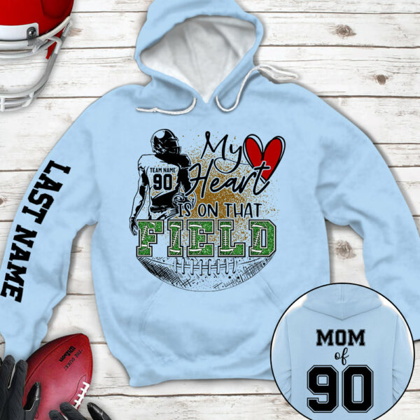 Personalized My Heart Is On That Field Football All Over Print Shirt K1702 - Image 3
