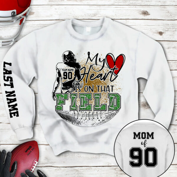 Personalized My Heart Is On That Field Football All Over Print Shirt K1702 - Image 9
