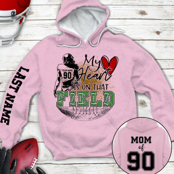 Personalized My Heart Is On That Field Football All Over Print Shirt K1702 - Image 4