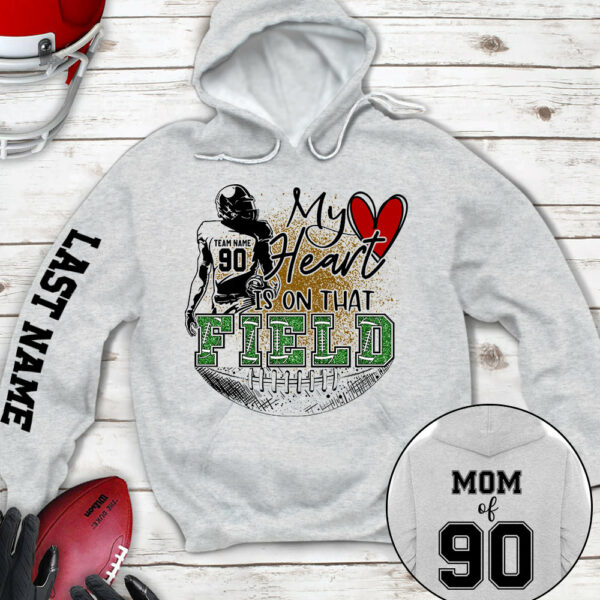 Personalized My Heart Is On That Field Football All Over Print Shirt K1702 - Image 2
