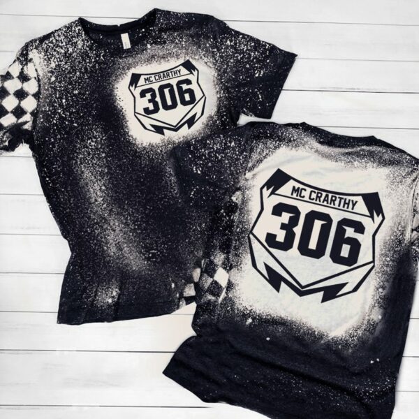 Personalized Name and Number Motocross Racing Dirt Track Motocross bike Race Checkered Flag Bleached H2511 - Image 3