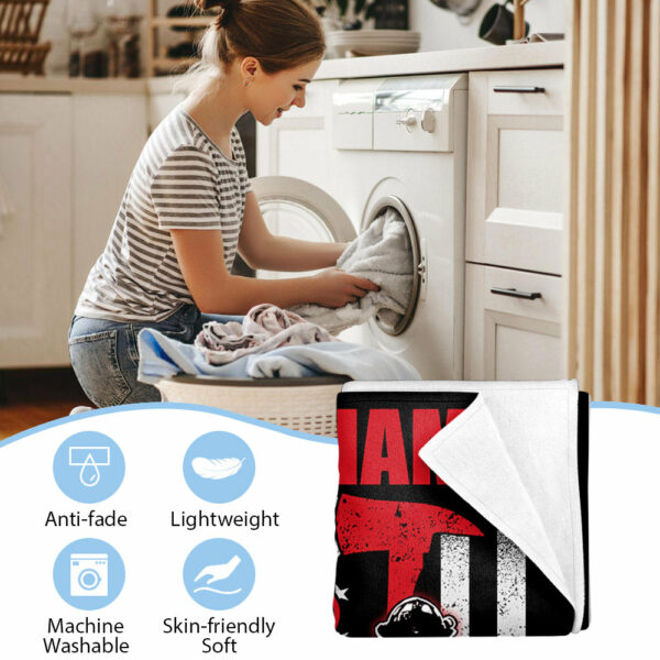 Personalized Name Blanket Firefighter Blanket American Flag Blanket Gift For Firefighter H2511 - Image 3