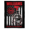 Personalized Name Blanket Firefighter Blanket American Flag Blanket Gift For Firefighter H2511