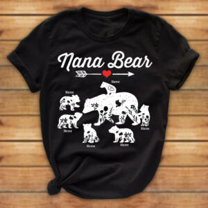 Personalized Nana Bear With Her Cute Bears Shirt For Grandma