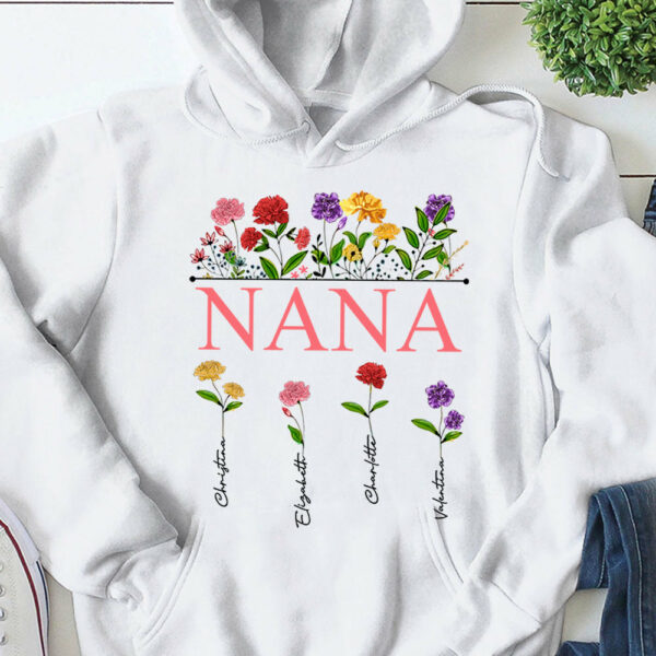 Personalized Nana Carnation Garden Shirt For Grandma - Image 9