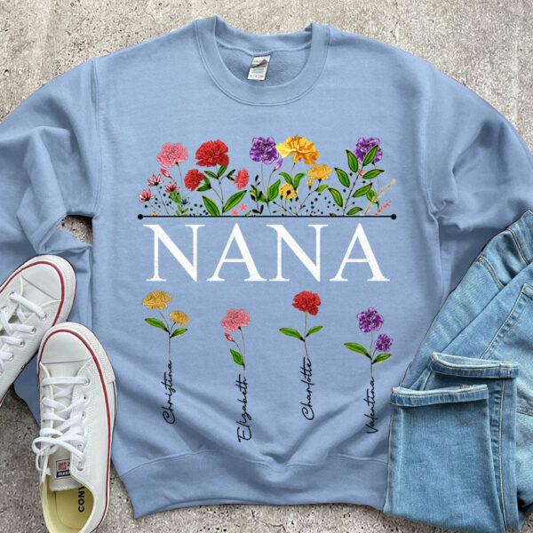 Personalized Nana Carnation Garden Shirt For Grandma - Image 7