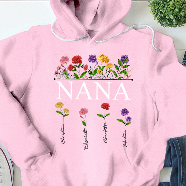 Personalized Nana Carnation Garden Shirt For Grandma - Image 12
