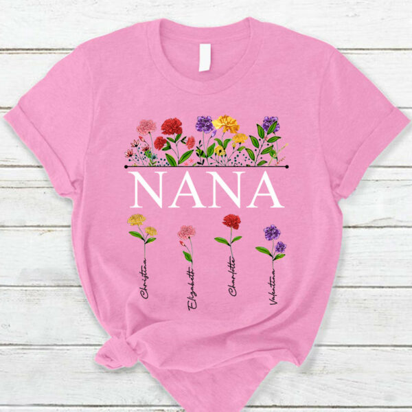 Personalized Nana Carnation Garden Shirt For Grandma - Image 4
