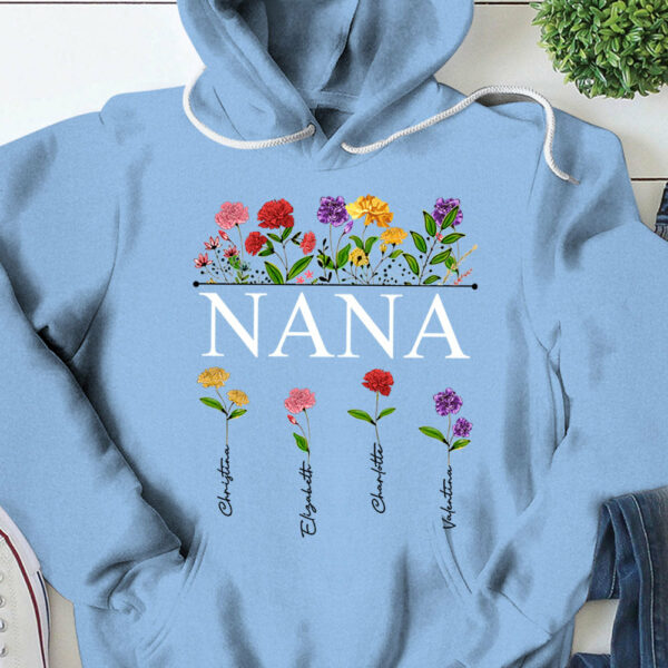 Personalized Nana Carnation Garden Shirt For Grandma - Image 11