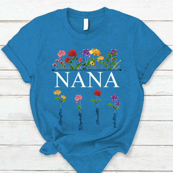 Personalized Nana Carnation Garden Shirt For Grandma - Image 3