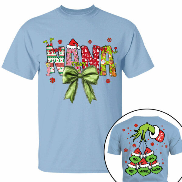 Personalized Nana Coquette Shirt - Custom Nickname For Grandma Mimi Nana And Kid Names NA04 - Image 4