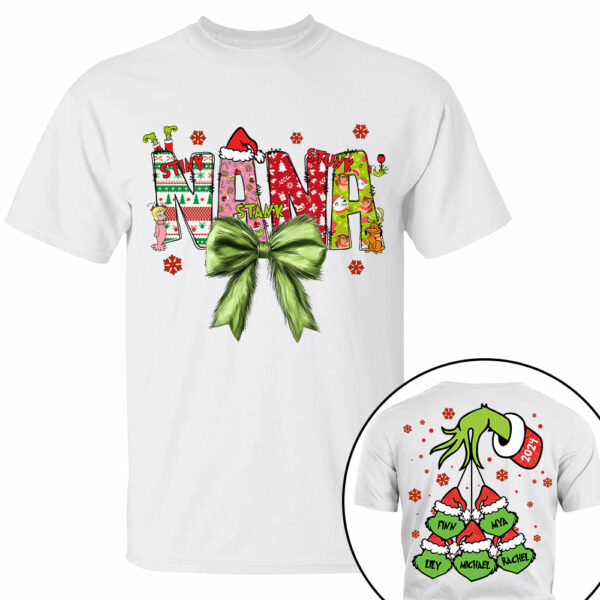 Personalized Nana Coquette Shirt - Custom Nickname For Grandma Mimi Nana And Kid Names NA04 - Image 2
